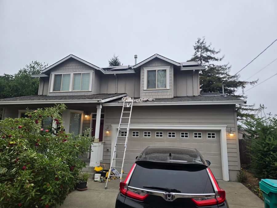 The house before: gray siding